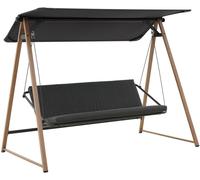 Balancelle de jardin SOLY Honey Charbon 3 places - Acier traité époxy, Polyester Hespéride