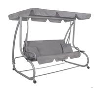 Balançoire hollywoodienne Premium Balançoire de jardin 3 places Banc de balançoire Balançoire suspendue pliable - Gris