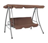 vidaXL Balancelle hollywoodienne avec toit solaire Acier laqué Couleur café Confortable 2 personnes