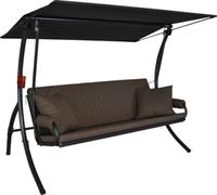 balancelle Elegance Joy - balancelle de jardin pour s'asseoir, s'allonger et se détendre, avec fonction lit, taupe