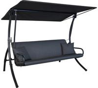 balancelle Elegance Zip - balancelle de jardin pour s'asseoir, s'allonger et se détendre, avec fonction lit, anthracite