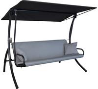 balancelle Elegance Zip - balancelle de jardin pour s'asseoir, s'allonger et se détendre, avec fonction lit, granit