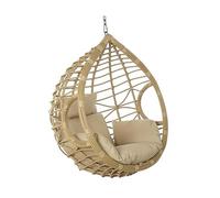 Balancelle Fauteuils à bascule suspendu en rotin synthetique coloris naturel - Longueur 105 x Hauteur 125 x Profondeur 75cm --