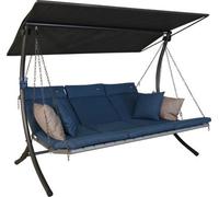 balancelle Luxus Smart - balancelle de jardin pour s'asseoir, s'allonger et se détendre, avec fonction lit, bleu