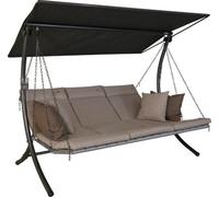 balancelle Luxus Smart - balancelle de jardin pour s'asseoir, s'allonger et se détendre, avec fonction lit, beige
