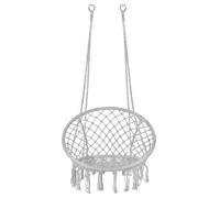 Balancelle Suspendue - Springos - Design Macramé - Confort 150 Kg - Idéal Extérieur - Gris/Jaune Multicolore