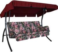 balancelle Trend - balancelle de jardin pour s'asseoir, s'allonger et se détendre, avec fonction lit, noir à fleurs