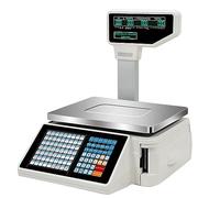 Balances d’Impression d’étiquettes Balances numériques à Code-Barres avec imprimante d’étiquettes et de reçus, Double écran LCD arrière Avant, 63 Touches de Raccourci Balances commerciales p