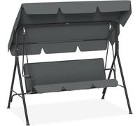 Balançoire 3 places, balançoire de jardin avec auvent réglable, banc de balançoire supportant jusqu'à 200 kg, transat de jardin résistant aux intempéries, utilisable en intérieur et en extérieur, dime