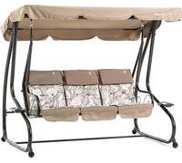 Balançoire de jardin 3 places, réglable avec toit inclinable, coussins de 7 cm et poches latérales - structure métallique stable, design moderne et confort supplémentaire pour jardin, terrasse et balc