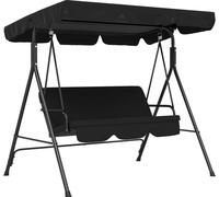 Balançoire de jardin Balançoire Hollywood - 3 places - 172 x 110 x 153 cm - Pour jardin et terrasse - Extérieur - Noir