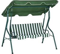 Balançoire de jardin - Balançoire Hollywood avec pare-soleil réglable - Structure en acier - Polyester - 170 × 110 × 153 cm - Pour l'extérieur - Montage nécessaire - Vert