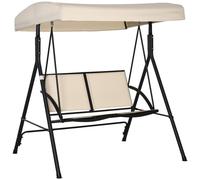Balançoire de jardin - Balançoire Hollywood - Structure en acier - Textilène - 140 x 118 x 162 cm - Gris foncé