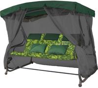 Balançoire de jardin LENA pour 3 personnes – avec moustiquaire – Fauteuil suspendu de jardin avec auvent