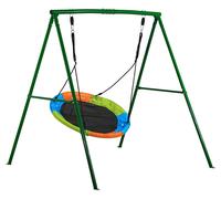 Balançoire de jardin SucceBuy avec structure métallique en A, grand siège (101,6 cm), capacité de charge jusqu'à 199,6 kg, ensemble de balançoire d'extérieur avec ancrages au sol en spirale, balançoir