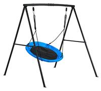 Balançoire de jardin SucceBuy avec structure métallique en A, siège de balançoire (diamètre de 101,6 cm), capacité de charge maximale de 199,6 kg, ensemble de balançoire d'extérieur avec ancrages au s