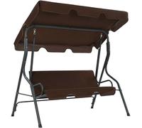 Balançoire de style hollywoodien, balançoire de jardin, structure de balançoire, balançoire pour jardin, support de balançoire, couleur marron café, dimensions : 170 x 110 x 153 cm