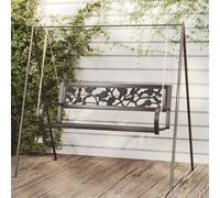 Balançoire de style hollywoodien, balançoire de jardin, structure de balançoire, balançoire pour jardin, structure de balançoire, 125 cm, acier et plastique, noir