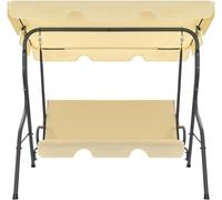 Balançoire de style hollywoodien, balançoire de jardin, structure de balançoire, balançoire pour jardin, support de balançoire, couleur crème, dimensions : 170 x 110 x 153 cm