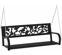 Balançoire de style hollywoodien, balançoire de jardin, structure de balançoire, balançoire pour jardin, structure de balançoire, 125 cm, acier et plastique, noir