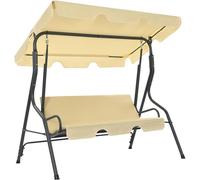 Balançoire de style hollywoodien, balançoire de jardin, structure de balançoire, balançoire pour jardin, support de balançoire, couleur crème, dimensions : 170 x 110 x 153 cm