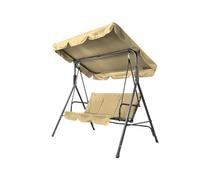 Balançoire d'extérieur à Trois Places, Confortable avec Capuche et Coussin - Bascule idéale pour Jardin, terrasse et Balcon, Structure en Acier Anthracite et Tissu Beige, 113 x 170 x 156 cm