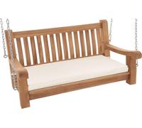 Balançoire d'extérieur Joyce avec coussin, bois de teck, 120 cm