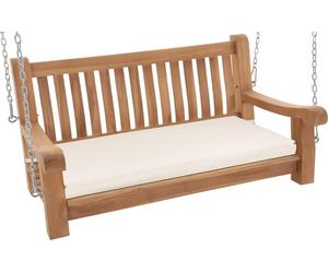 Balançoire d'extérieur Joyce avec coussin, bois de teck, 120 cm