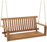 Balançoire d'extérieur pour 2 personnes de la marque COSTWAY, hamac suspendu avec 2 cordes, capacité de charge jusqu'à 360 kg, banc-balançoire en bois d'acacia