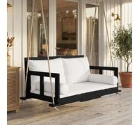 Balançoire double, balançoire suspendue pour le jardin, avec coussin et deux cordes, structure non comprise. Le coussin est amovible