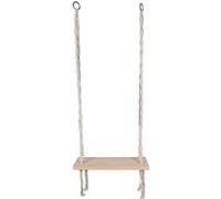 HOME DECO FACTORY, HDO0129, Balancoire Macramé Bois M6, Fauteuil Suspendu Exterieur, Mobilier, Mobilier d'Extérieur, Assise d'Extérieur, 60x150x20 cm, Blanc