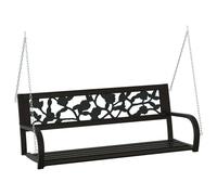Balançoire hollywoodienne 125 cm acier et plastique noir