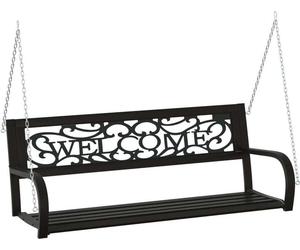 Balançoire hollywoodienne 125 cm acier et plastique noir