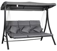 Balançoire hollywoodienne 3 places avec auvent réglable et coussins, 270 kg