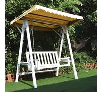 Balançoire hollywoodienne 3 places blanche Balançoire de jardin suspendue avec toit