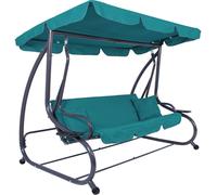 balançoire hollywoodienne 3 places Venedig Balançoire de jardin avec toit 193 x 163 cm Banc de balançoire avec 2 coussins Porte-boissons