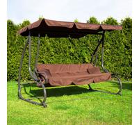 Balançoire hollywoodienne 4 places pour jardin, 220 x 162 cm, avec 2 coussins, banc à bascule avec porte-boissons et fonction d'inclinaison