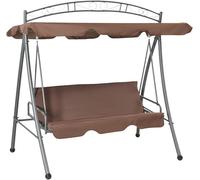 Balançoire hollywoodienne avec fonction lit et auvent, balançoire de jardin, structure de balançoire, balançoire pour jardin, structure de balançoire, couleur marron café