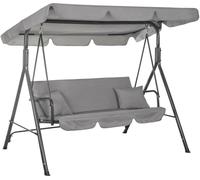 Balançoire hollywoodienne Balançoire de jardin 3 places Banc de balançoire Balançoire suspendue - Gris