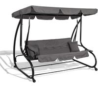 Balançoire hollywoodienne Balançoire de jardin 4 places 220 x 162 cm, y compris 2 coussins Coussins Banc de balançoire avec porte-boisson Fonction de couchage