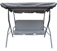 Balançoire hollywoodienne Banc à bascule Balançoire de jardin Banc Oxford Toit Meuble de jardin Chaise longue Gris