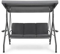 Balançoire hollywoodienne pour 3 personnes, balançoire de jardin avec structure et auvent, 2-en-1 : lit-balançoire et fauteuil-balançoire, balançoire de jardin pour adultes, idéale pour le jardin, la 
