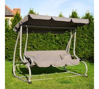Balançoire hollywoodienne Premium Balançoire de jardin 3 places Banc de balançoire Balançoire suspendue pliable - Gris