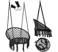 Balançoire nid de cigogne, fauteuil suspendu, jardin, boho, pour la maison, jardin, 120 cm, noir