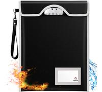 BALAPERI Sac Ignifuge avec Serrure (2 871 °C), 38,1 x 27,9 cm, Sac Ignifuge pour Documents A4 A5 Format Lettre légale, Tablette, Objets de Valeur, Bijoux, espèces et Passeport