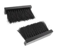 Balayette Cheminée 2 Pièces en Bois et Fibres de Palmier Noires | Tête de Nettoyeur de Cendres, Brosse pour Poêle à Granulés, Accessoires Cheminée Poêle à Bois, Villas Hôtels