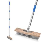 Balayette en fil d'acier avec manche de 160 cm – Brosse métallique robuste pour éliminer la mousse, les mauvaises herbes et les algues sur les terrasses, dans les cours, les jardins, les garages et su