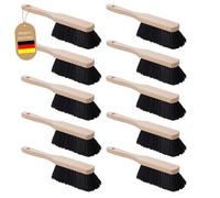 Balayette I fines poils synthétiques noirs I Balai à main en bois I Brosse à main dust pan (balayette en poils synthétiques, 10)