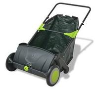 vidaXL Balayeuse à gazon 103 L – Noir/Vert, acier & polypropylène, sac PE