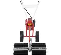 Balayeuse à gazon - Balai à essence - Moteur 4 temps - Démarrage par câble - Modèle poussable - Sans fil - 60 × 60 × 96 cm - Rouge